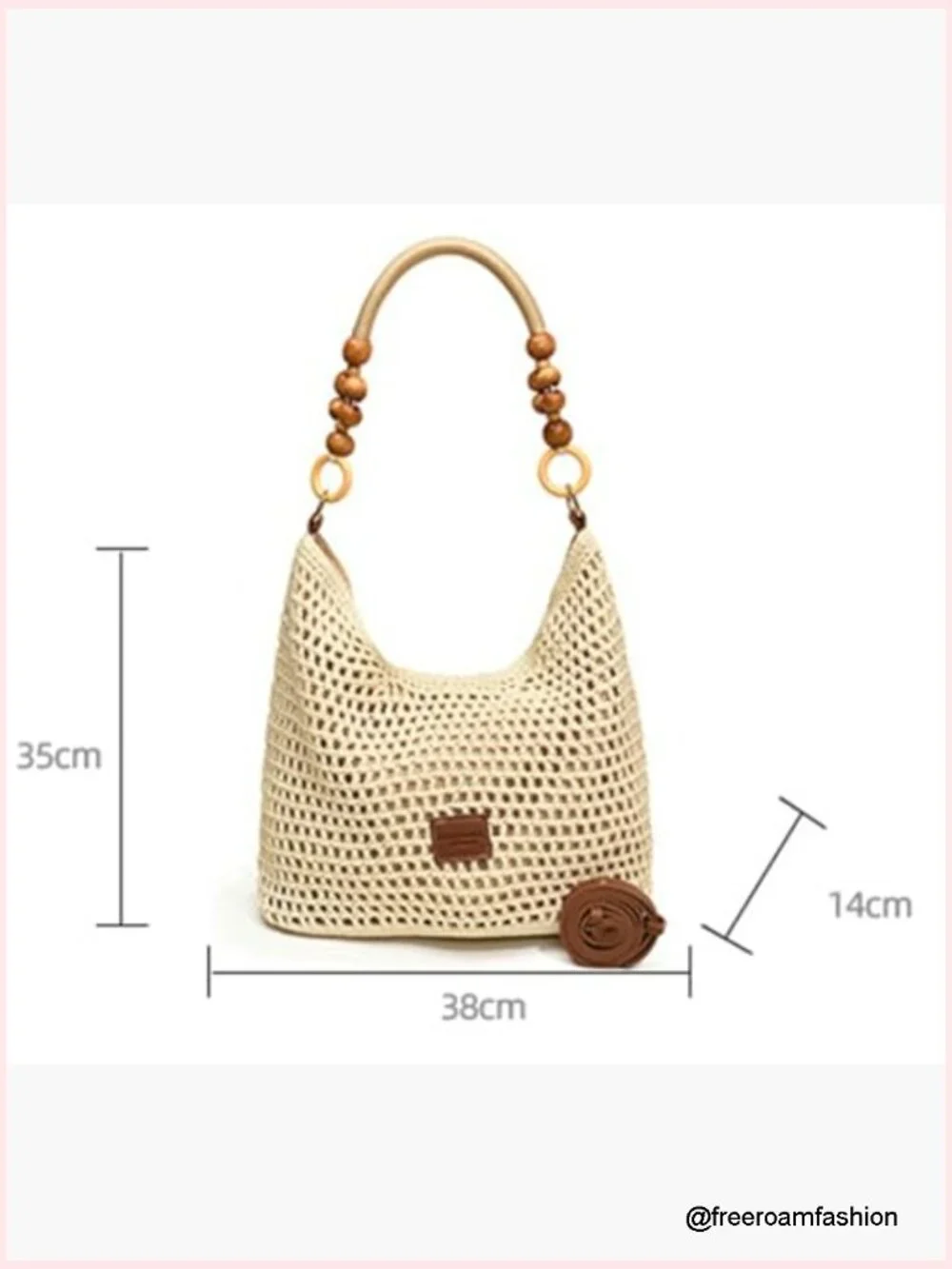 Woven Crochet Hobo Beach Bag - Large Capacity Shoulder Tote